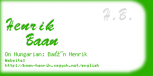 henrik baan business card